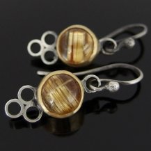 Nijiko Designs 18ct gold and rutilated quartz earrings