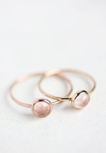 Belinda Saville rose quartz and 14k rose gold ring