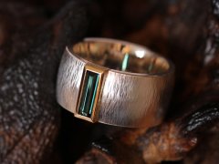 Luxury in Design tourmaline silver and gold ring, $544