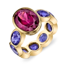 Sarah Hendler Rhodolite and Sapphire ring, $9260